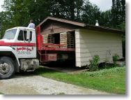 Jacking the garage up onto the truck