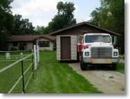 Securing the garage to the trailer with chains