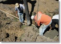 starting to pour the concrete