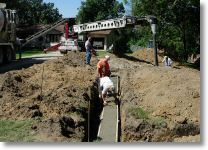 smoothing and leveling the concrete