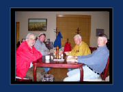 Chuck, Billy, Ron and Les at breakfast in the lodge.