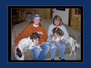 Laura and Marla with HOPE and Paco, full siblings from different litters. Don't they look alike?